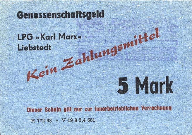 L.077.08 LPG Liebstedt "Karl Marx" 5 Mark (1) 