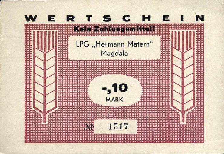 L.082.01 LPG Magdala "Hermann Matern" 0,10 Mark (1) 