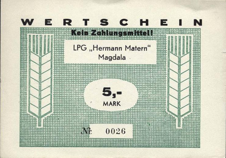 L.082.05 LPG Magdala "Hermann Matern" 10 Mark (1) 