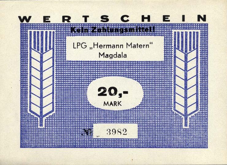 L.082.06 LPG Magdala "Hermann Matern" 20 Mark (1) 