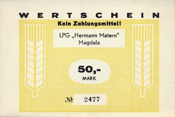 L.082.08 LPG Magdala "Hermann Matern" 50 Mark (1) 