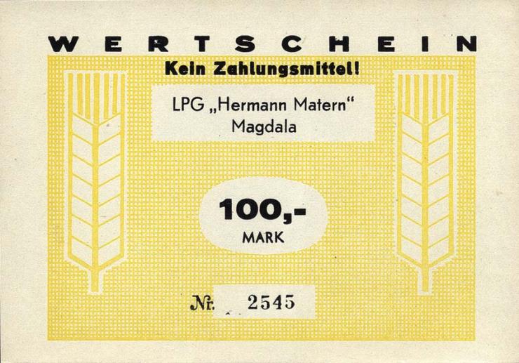 L.082.09 LPG Magdala "Hermann Matern" 100 Mark (1) 