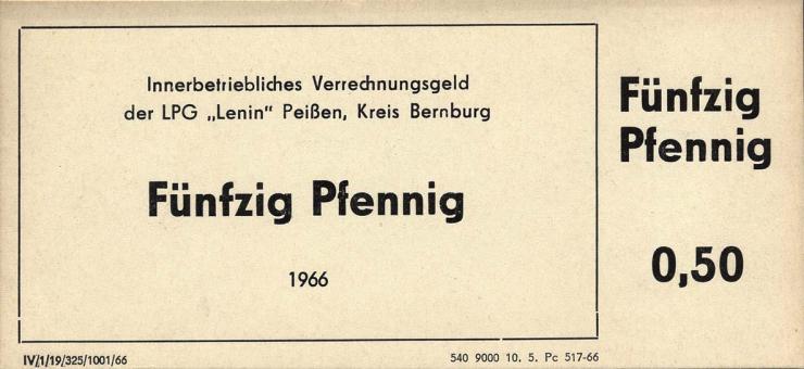 L.108.01 LPG Peißen "Lenin" 50 Pfennig (1) 