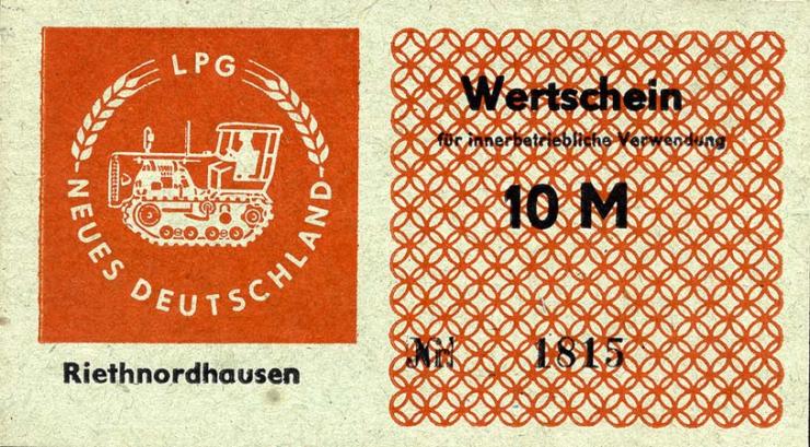 L.119a.16 LPG Riethnordhausen "Neues Deutschland" 10 Mark (1) 