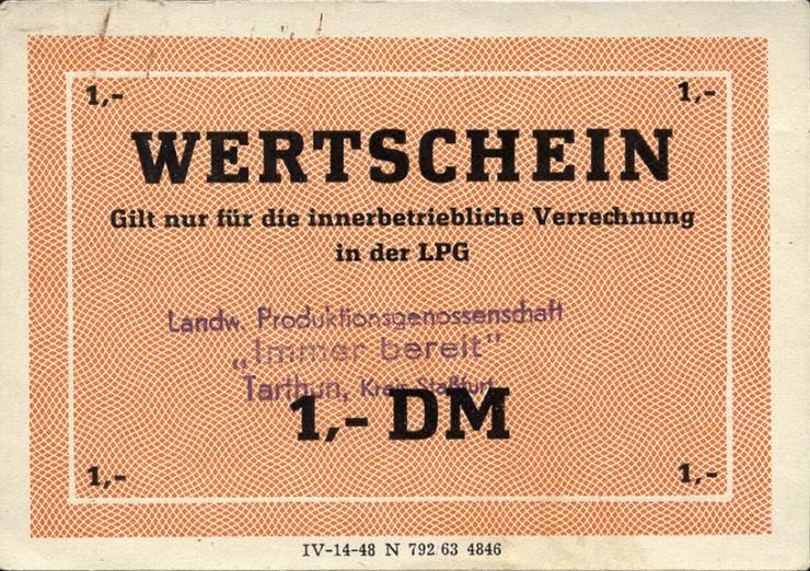 L.135.3 LPG Tarthun "Immer bereit" 1 DM (1-) 