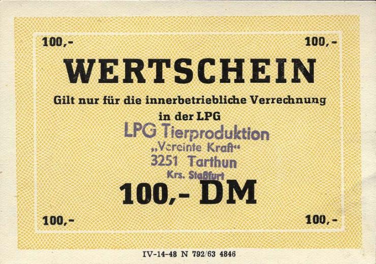 L.136.16 LPG Tarthun "Vereinte Kraft" 100 DM (1) 