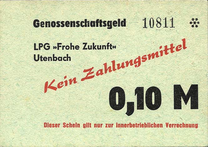 L.143a.12 LPG Utenbach " Frohe Zukunft" 0,10 Mark (2) 