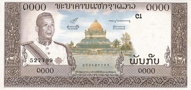 Laos P.14b 1000 Kip (1963) (1) 