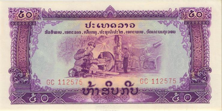 Laos P.22a 50 Kip (1968) (1) 