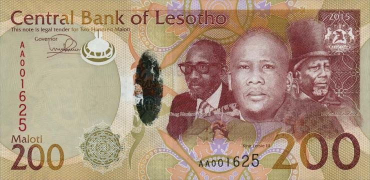 Lesotho P.25 200 Maloti 2015 (1) 