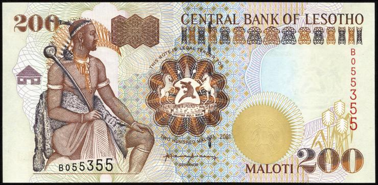 Lesotho P.20b 200 Maloti 2001 (1) 