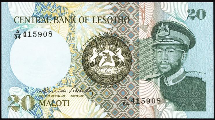 Lesotho P.07b 20 Maloti 1984 (1) 