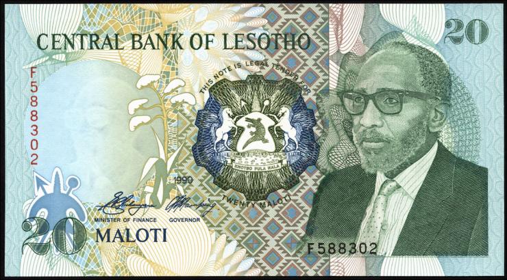 Lesotho P.12a 20 Maloti 1990 (1) 