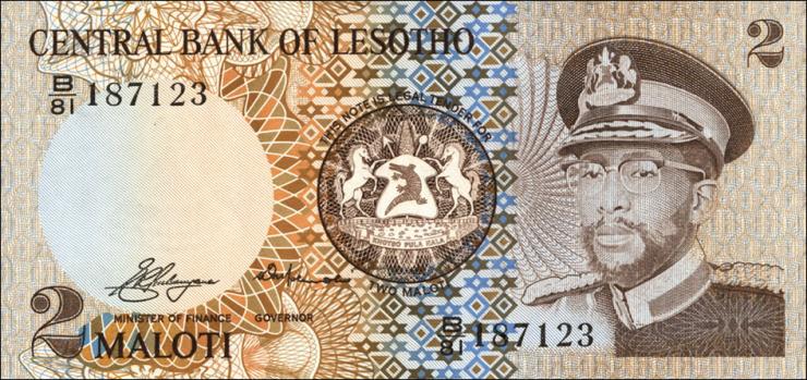 Lesotho P.04a 2 Maloti 1981 (1) 