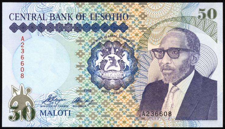 Lesotho P.13a 50 Maloti 1989 (1) 