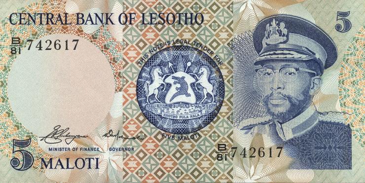 Lesotho P.05 5 Maloti 1981 (1) 