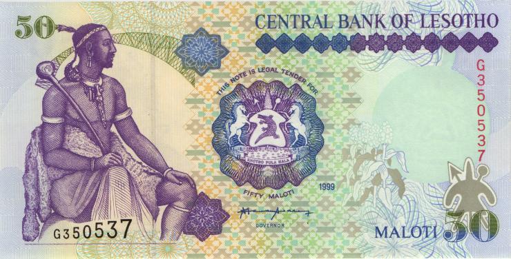 Lesotho P.17c 50 Maloti 1999 (1) 