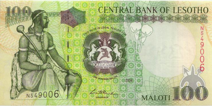 Lesotho P.19c 100 Maloti 2006 (1) 
