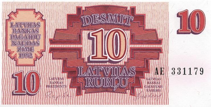 Lettland / Latvia P.38 10 Rubel 1992 (1) 