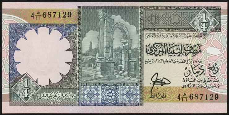 Libyen / Libya P.57a 1/4 Dinar (ca.1991) (1) 