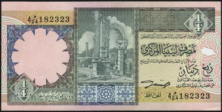 Libyen / Libya P.57b 1/4 Dinar (ca.1991) (1) 