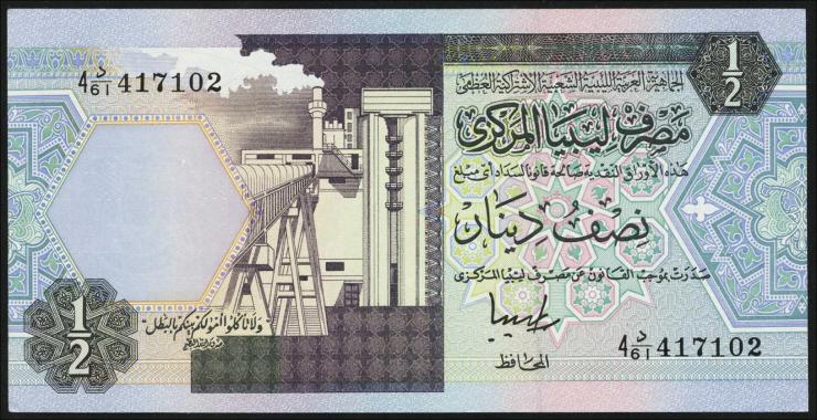 Libyen / Libya P.58c 1/2 Dinar (ca.1991) (1) 
