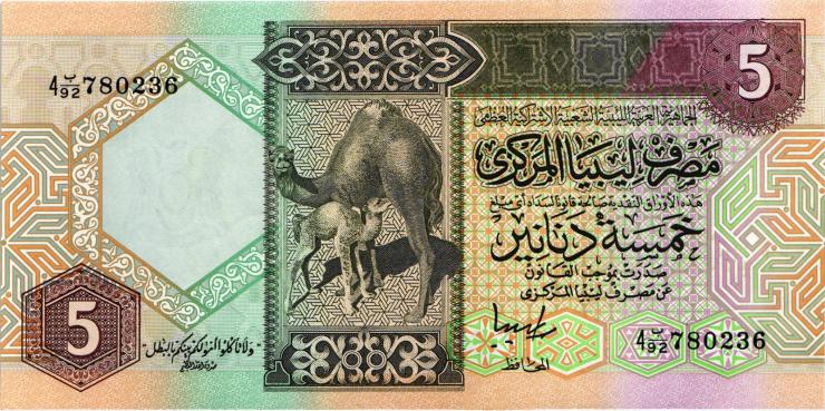 Libyen / Libya P.60c 5 Dinars (ca.1991) (1) 
