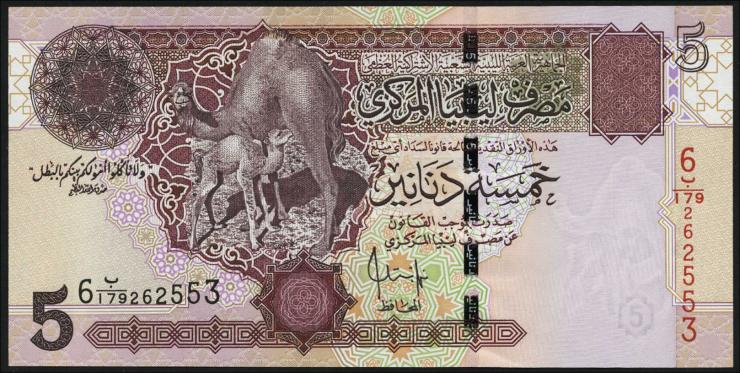 Libyen / Libya P.69b 5 Dinars (2004) (1) 