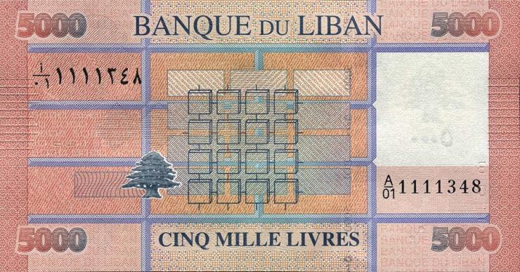 Libanon / Lebanon P.091a 5000 Livres 2012 (1) 