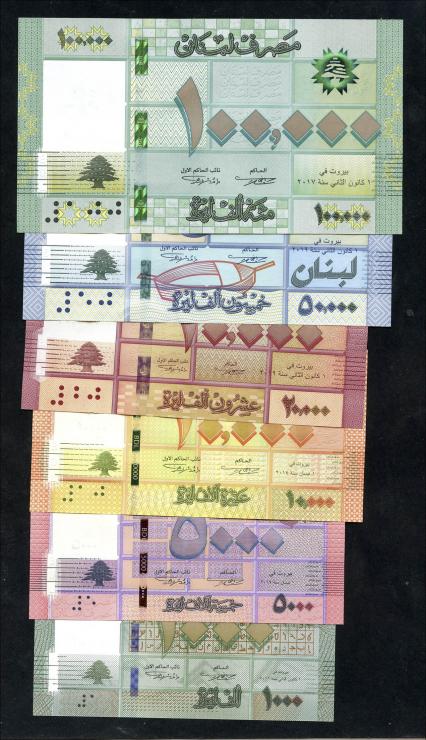 Libanon / Lebanon P.090-95 1000 - 1000.000 Livres 2011 - 2022 (1) 