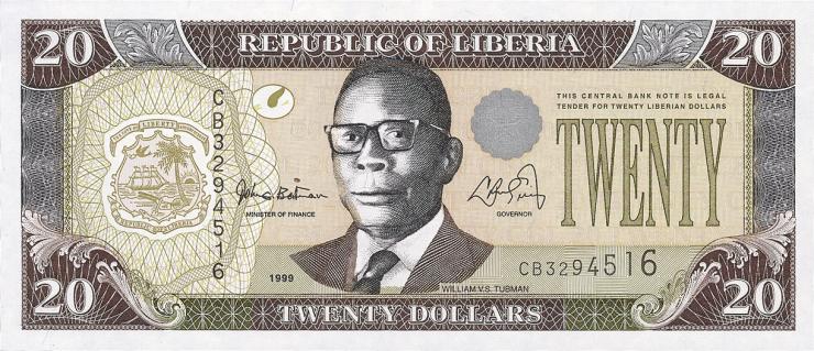 Liberia P.23 20 Dollars 1999 (1) 