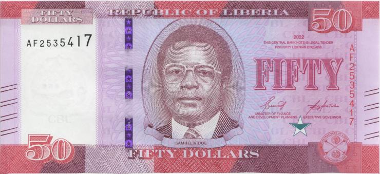 Liberia P.40 50 Dollars 2022 (1) 