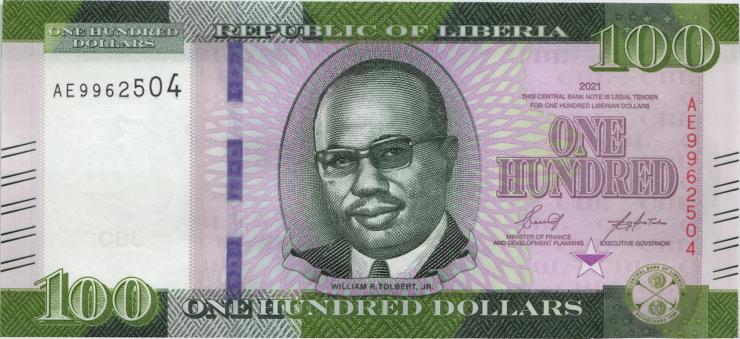 Liberia P.41a 100 Dollars 2021 (1) 