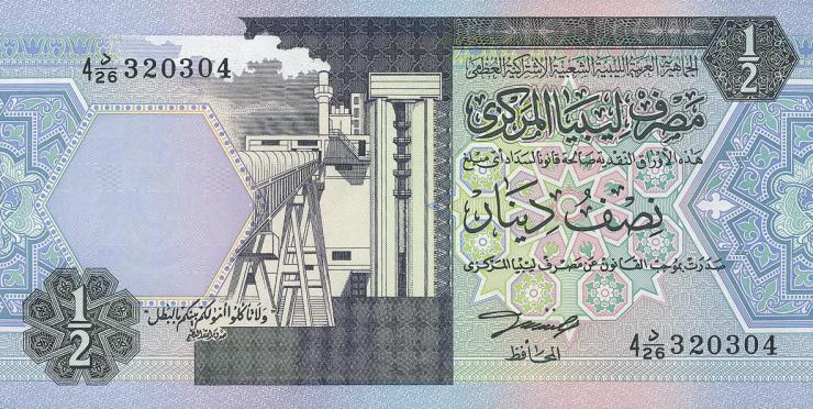Libyen / Libya P.58b 1/2 Dinar (ca.1991) (1) 