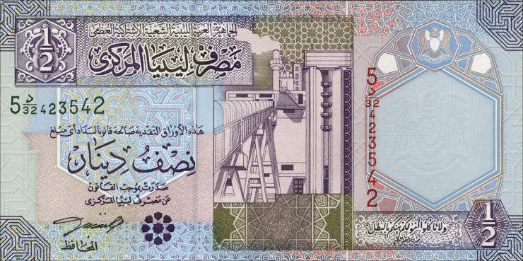 Libyen / Libya P.63 1/2 Dinar (2002) (1) 