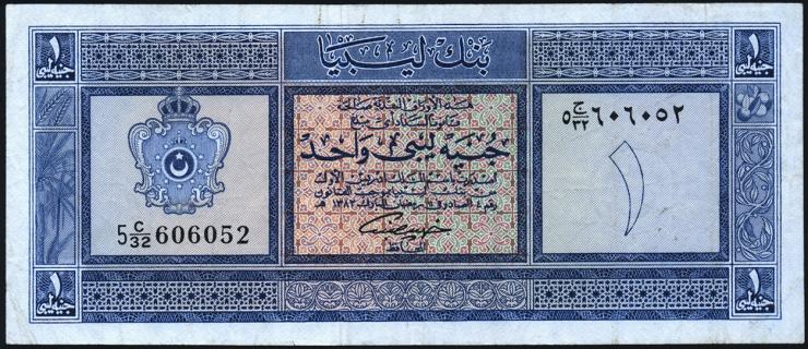 Libyen / Libya P.30 1 Libyan Pound L.1963 (3+) 