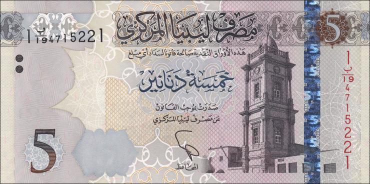 Libyen / Libya P.81 5 Dinar (2015) (1) 