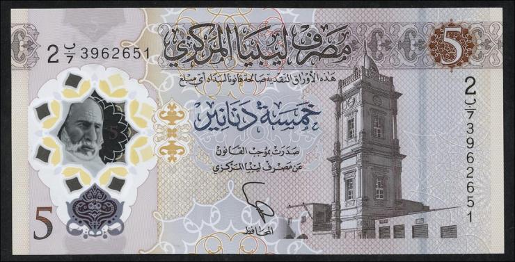 Libyen / Libya P.86 5 Dinars (2021) (1) 