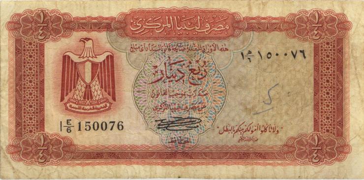 Libyen / Libya P.33b 1/4 Dinar (1972) (4) 