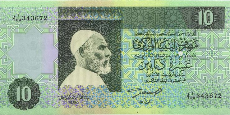 Libyen / Libya P.61a 10 Dinars (1991) (1) 