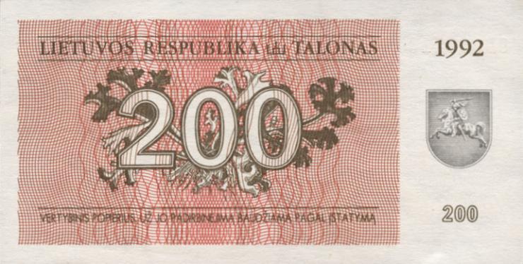Litauen / Lithuania P.43 200 Talonas 1992 (1) 