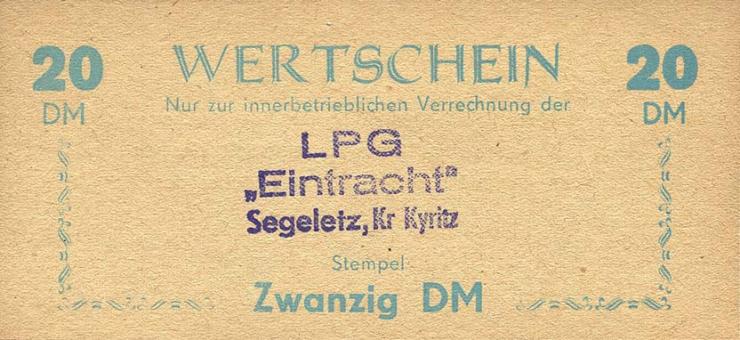 LPG Segeletz "Eintracht" 20 DM (1) 