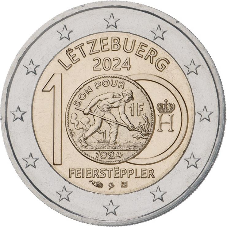 Luxemburg 2 Euro 2024 100 J. Einführung der Franc-Münzen 