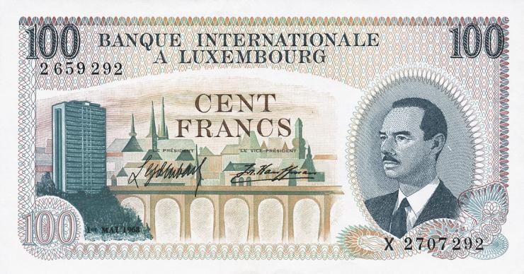 Luxemburg / Luxembourg P.14 100 Francs 1968 (1) 