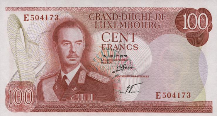 Luxemburg / Luxembourg P.56 100 Francs 1970 (1/1-) 