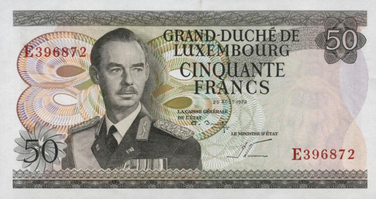 Luxemburg / Luxembourg P.55b 50 Francs 1972 (1) 