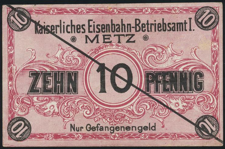 MG145.0 Kaiserliches Eisenbahn Betriebsamt Metz 10 Pfennig o.J. (2) 