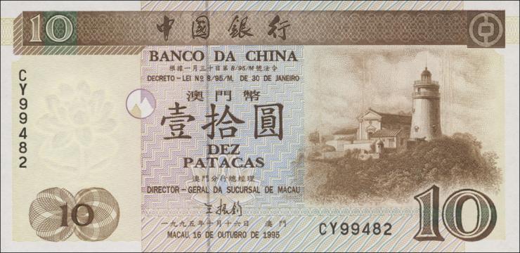 Macau / Macao P.090 10 Patacas 1995 (1) 