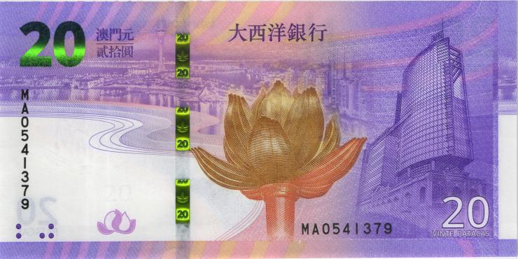 Macau / Macao P.127 20 Patacas 2019 Gedenkbanknote (1) 
