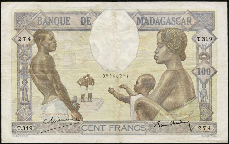 Madagaskar P.040 100 Francs (ca.1937) (3) 